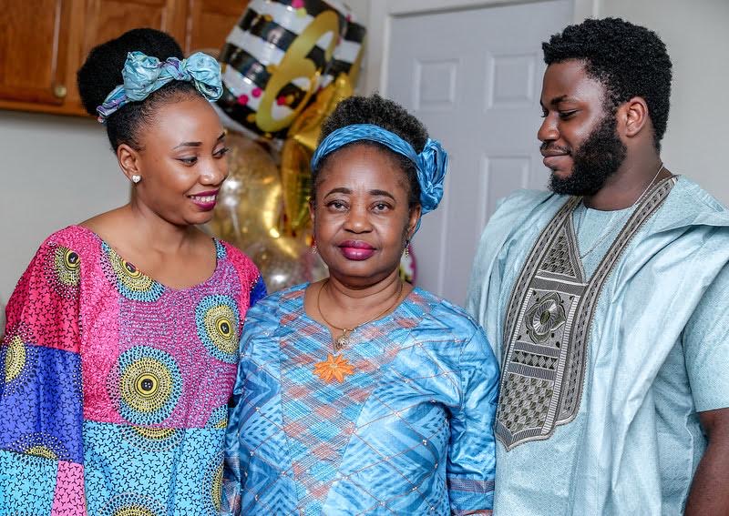 Oludayo Olorundara with her children on her birthday