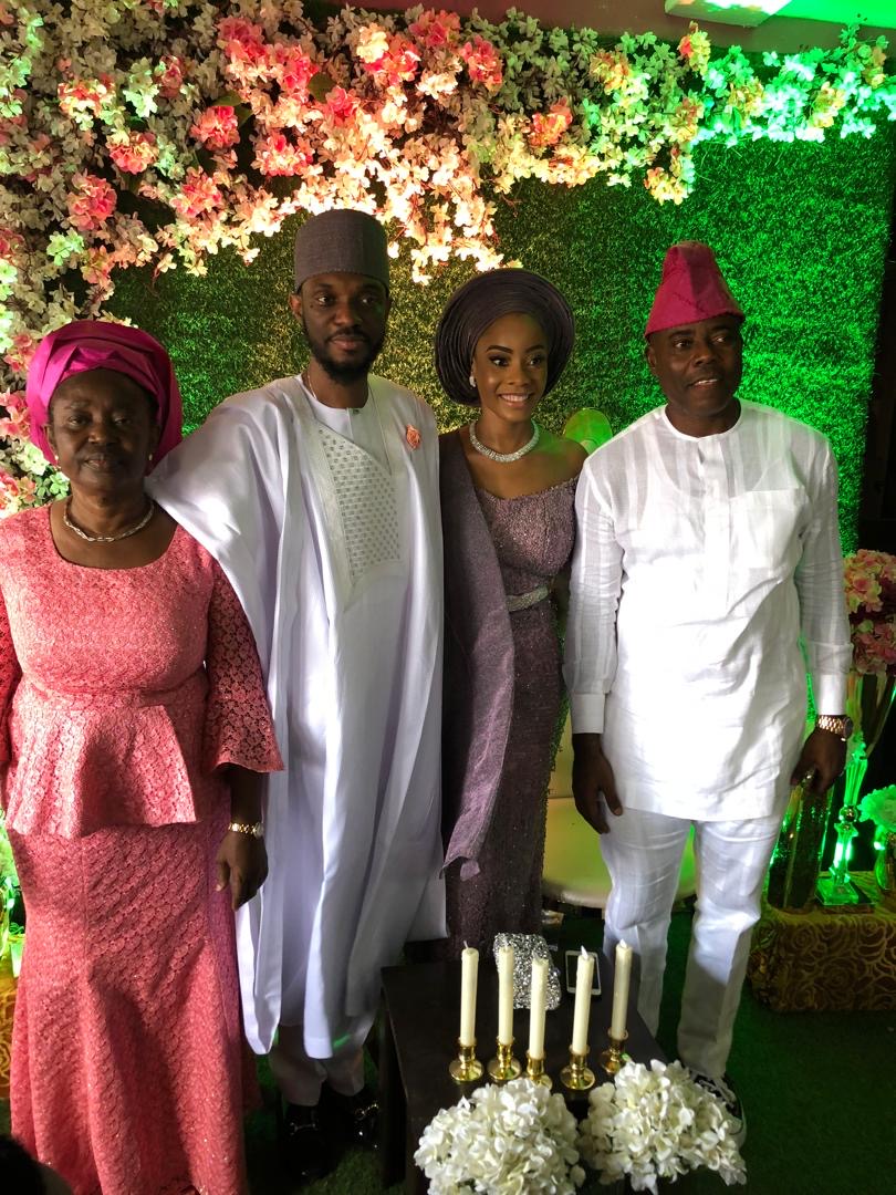 Oludayo Olorundara with family at a wedding