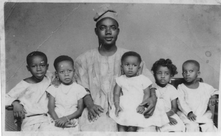 Oludayo Olorundara as a child, with her siblings