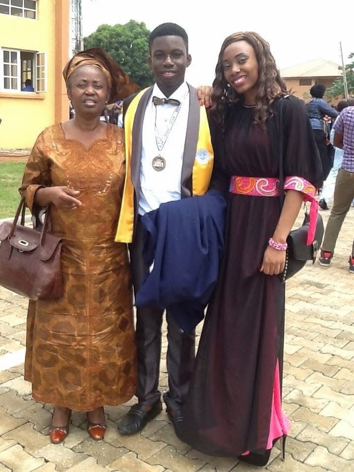 Oludayo Olorundara with her son and daughter at his graduation
