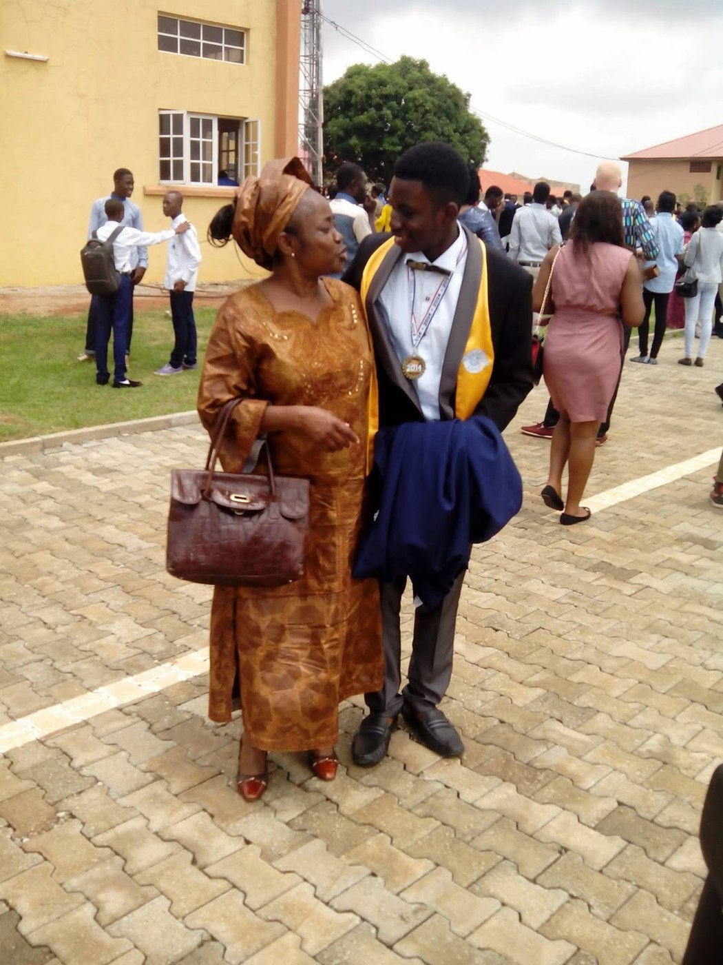 Oludayo Olorundara with her son at his graduation