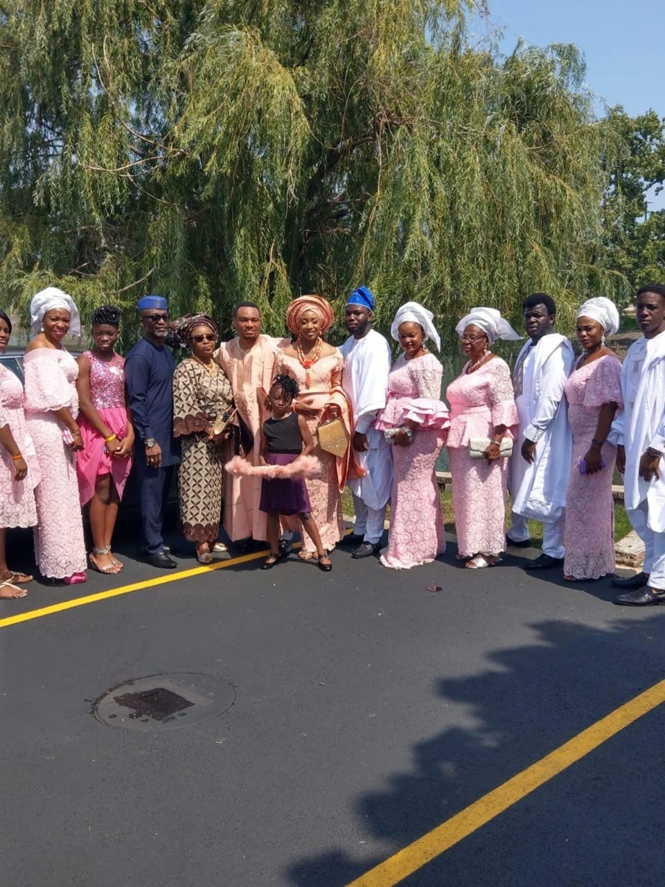 Oludayo Olorundara with the wedding party at her daughter's wedding