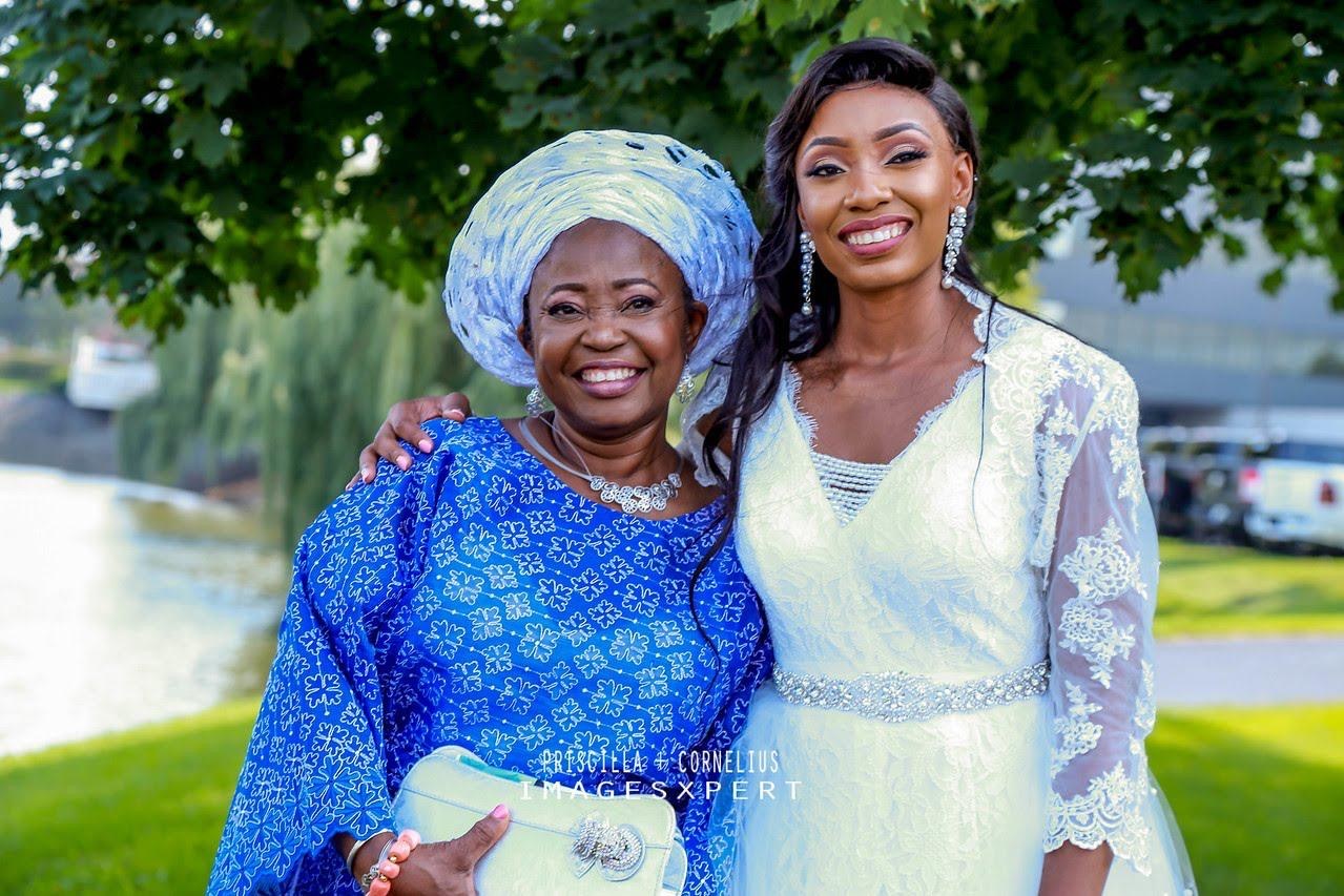 Oludayo Olorundara with the bride at her daughter's wedding